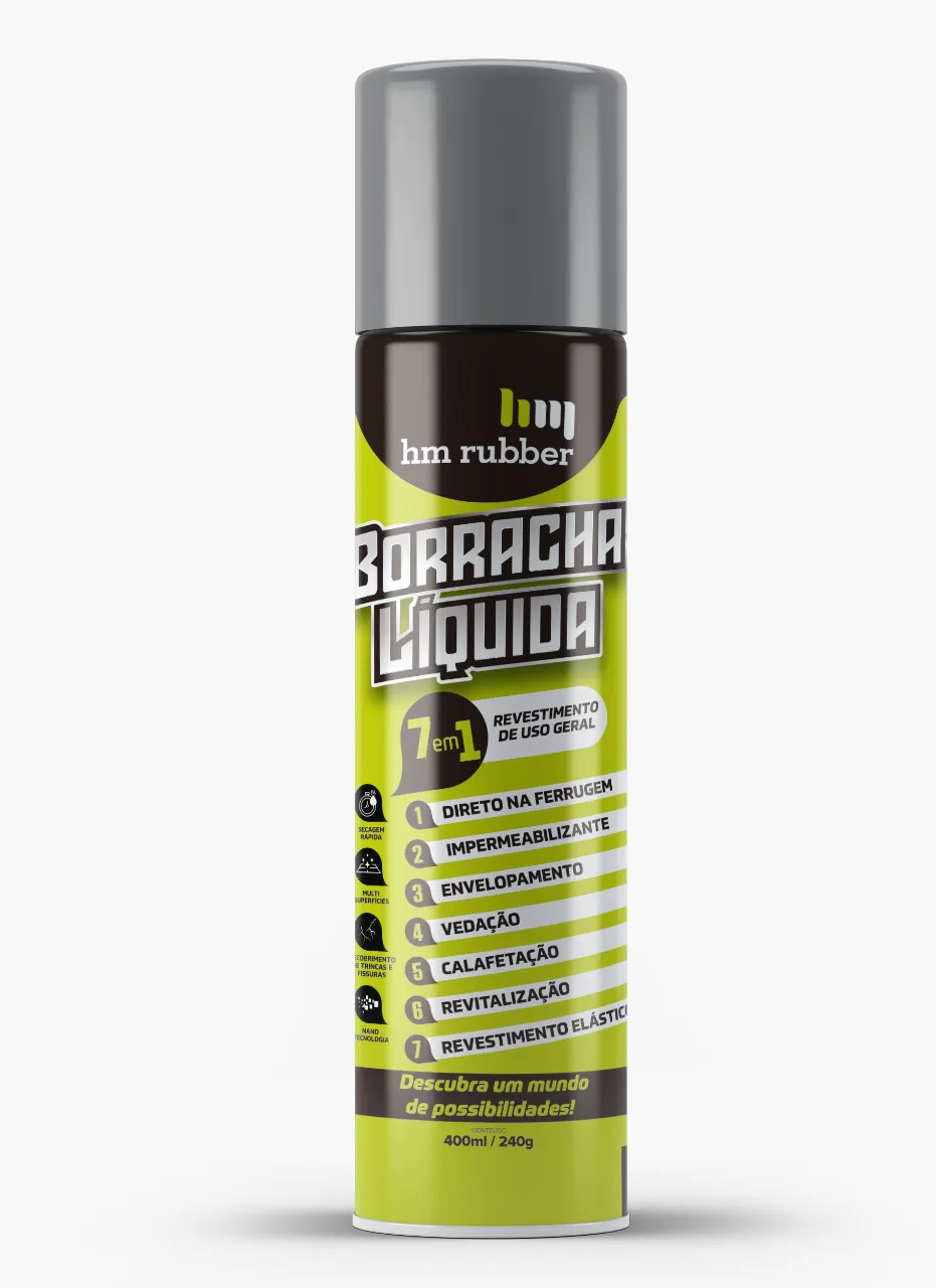 Aerosol borracha liquida spray 7 em 1 cinza HR001CZ